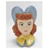 Lady head vase 7"