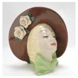 Kaye lady head vase 346, 9", minor base glaze nick
