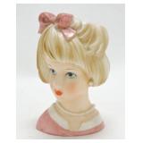 Relpo lady head vase 6 1/2", 1980
