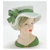 Relpo lady head vase K1679, 7", minor nick to