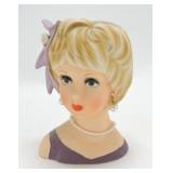 Relpo lady head vase 7", 2005