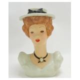 Lady head vase 11 1/2", dated 1946