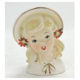 Inarco lady head vase 3 1/2", E1274
