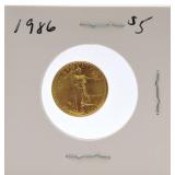 1986 $5 gold Eagle
