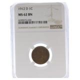 1912-D Lincoln cent NGC MS62BN
