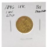 1896 gold Sovereign, former jewelry mounted