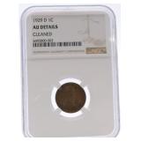 1929-D Lincoln cent NGC AU details, cleaned