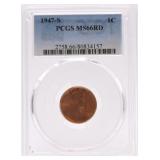 1947-S Lincoln cent PCGS MS66RD