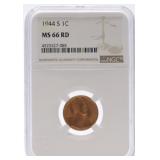 1944-S Lincoln cent NGC MS66RD