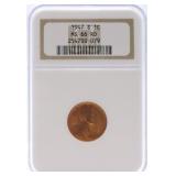 1947-S Lincoln cent NGC MS66RD