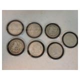Lot of 5 Morgan & 2 Peace dollars