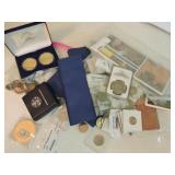 Lot of modern US coins, wheat cents, and more