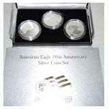 American Eagle 20th Anniversary silver coin set,