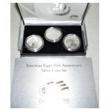 American Eagle 20th Anniversary silver coin set,