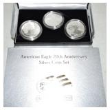 American Eagle 20th Anniversary silver coin set,
