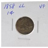 1858 Flying Eagle cent, VF, LL