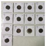 Lot of 73 Indian cents, 1862-1909