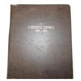 Barber dime album 1892-1916, 61 coins