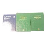 4 Lincoln cent albums 1909-40, 37 coins, and