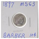 1897 Barber dime MS63