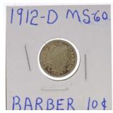 1912-D Barber dime MS60