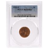 1953-S Lincoln cent PCGS MS66RD