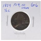1804 half cent G-6, PL4, No Stems