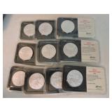 Lot of 10 silver eagles