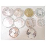 Lot of 10 - 2oz .999 silver rounds