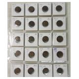Page of 40 early Lincoln cents, 1909 VDB to