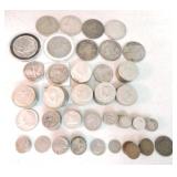 US coin lot: 4 Morgan dollars, 5 Peace dollars,
