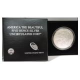 2010 America the Beautiful 5oz .999 silver coin,