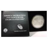 2010 America the Beautiful 5oz .999 silver coin,