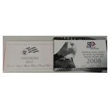 2007 silver proof set and 5 - 2008 silver state