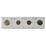 Lot of 4 Flying Eagle cents, 1857 VG,