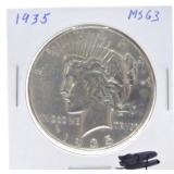 1935 Peace dollar, MS63