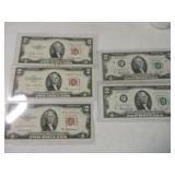 3 - 1953 $2 red seal notes (1 star note) and