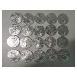 Lot of 20 silver eagles