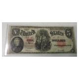 1907 $5 Legal Tender, Wood Chopper