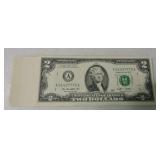 25 - 2009 $2 FRN, consecutive numbers, CU