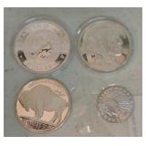 Lot of 3 - 1oz .999 silver rounds and 1 - 1 1/2oz