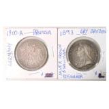 1900A Prussia Mark and 1893 Great