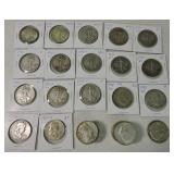 Half dollar lot - 13 Walking Liberty, 4 Franklin,