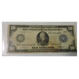 1914 $10 FRN, blue seal