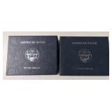 Lot of 2 1988 silver eagle proofs
