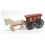 Cast iron horse drawn ICE wagon