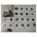 US coin lot: large cent, 2 Flying Eagle cents,
