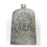 Dutch silver embossed flask