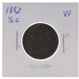 1832 half cent, VF