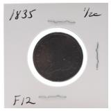 1835 half cent, F12